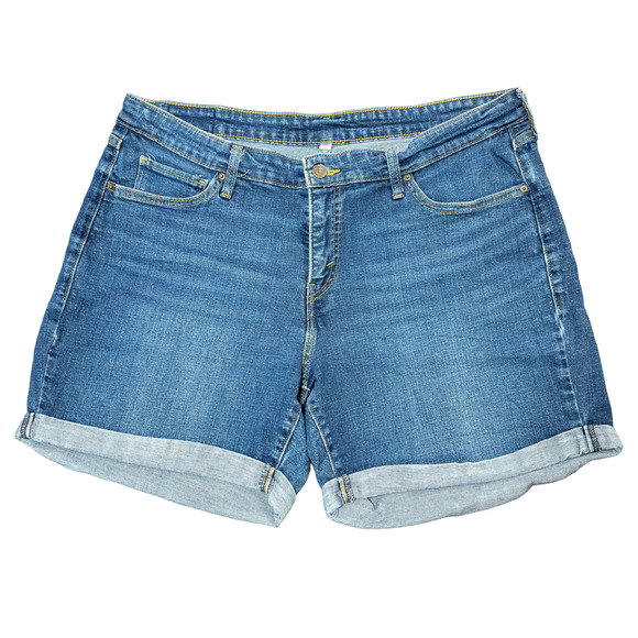 Levi's Denim Stretch Mid Length Shorts Women's Size 18W - Picture 1 of 9